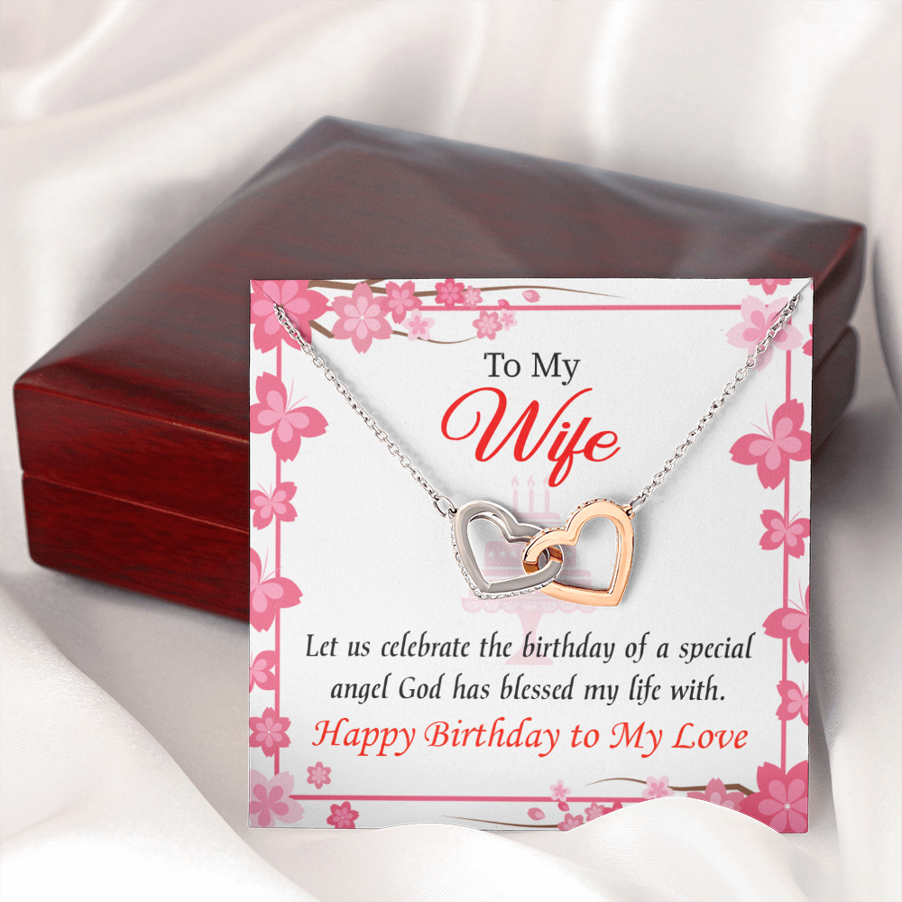 To My Wife Birthday Message Love and Affection Inseparable Necklace-Express Your Love Gifts