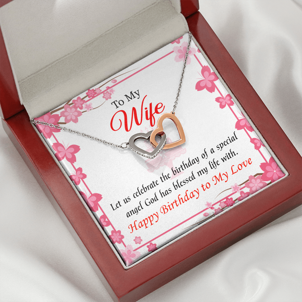 To My Wife Birthday Message Love and Affection Inseparable Necklace-Express Your Love Gifts