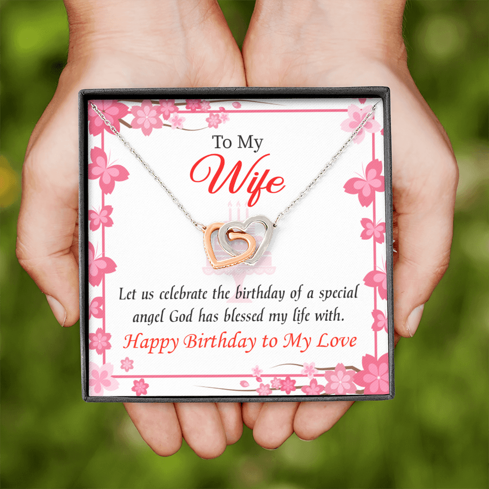 To My Wife Birthday Message Love and Affection Inseparable Necklace-Express Your Love Gifts