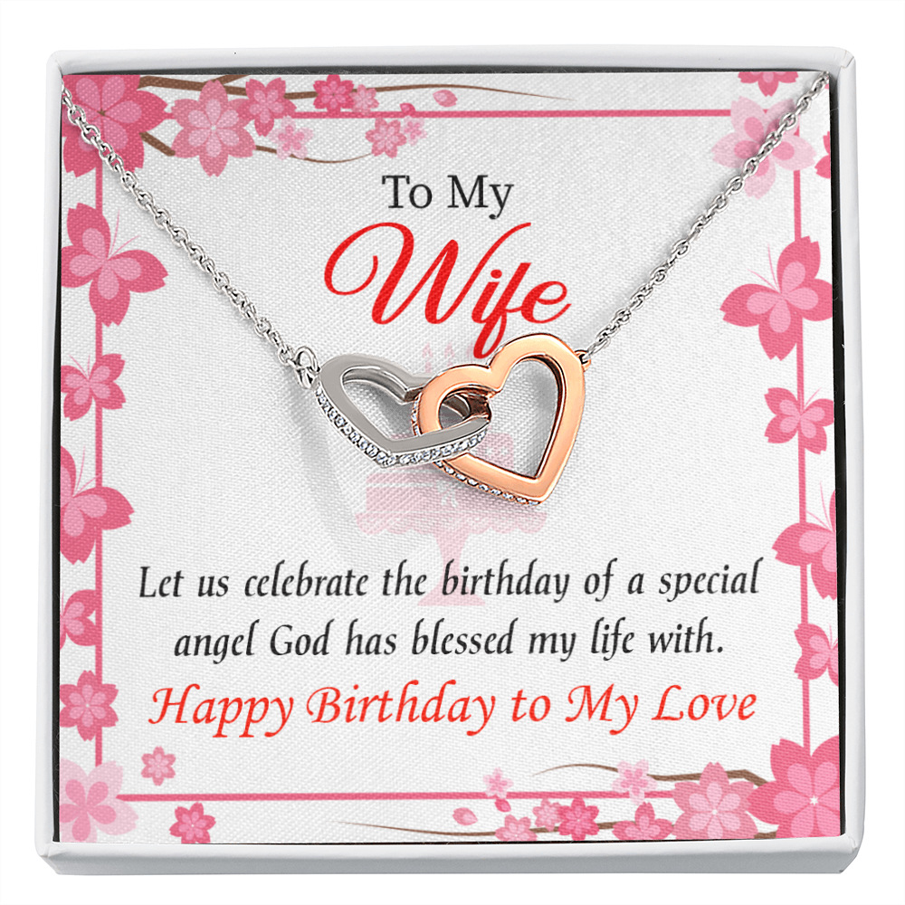 To My Wife Birthday Message Love and Affection Inseparable Necklace-Express Your Love Gifts