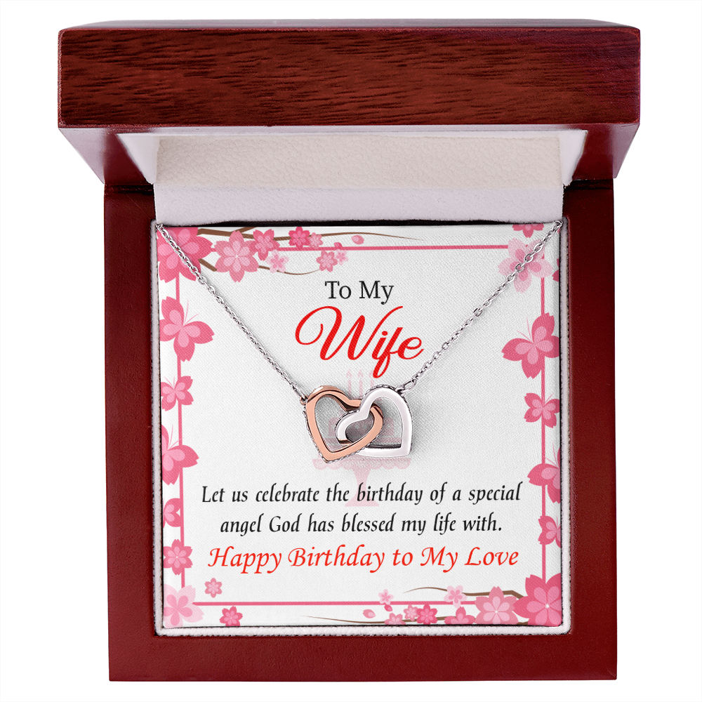 To My Wife Birthday Message Love and Affection Inseparable Necklace-Express Your Love Gifts