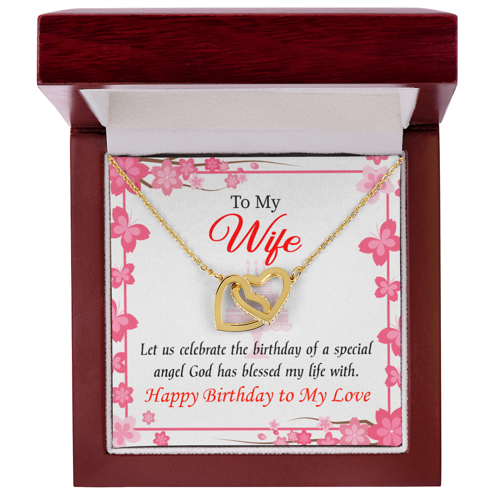 To My Wife Birthday Message Love and Affection Inseparable Necklace-Express Your Love Gifts