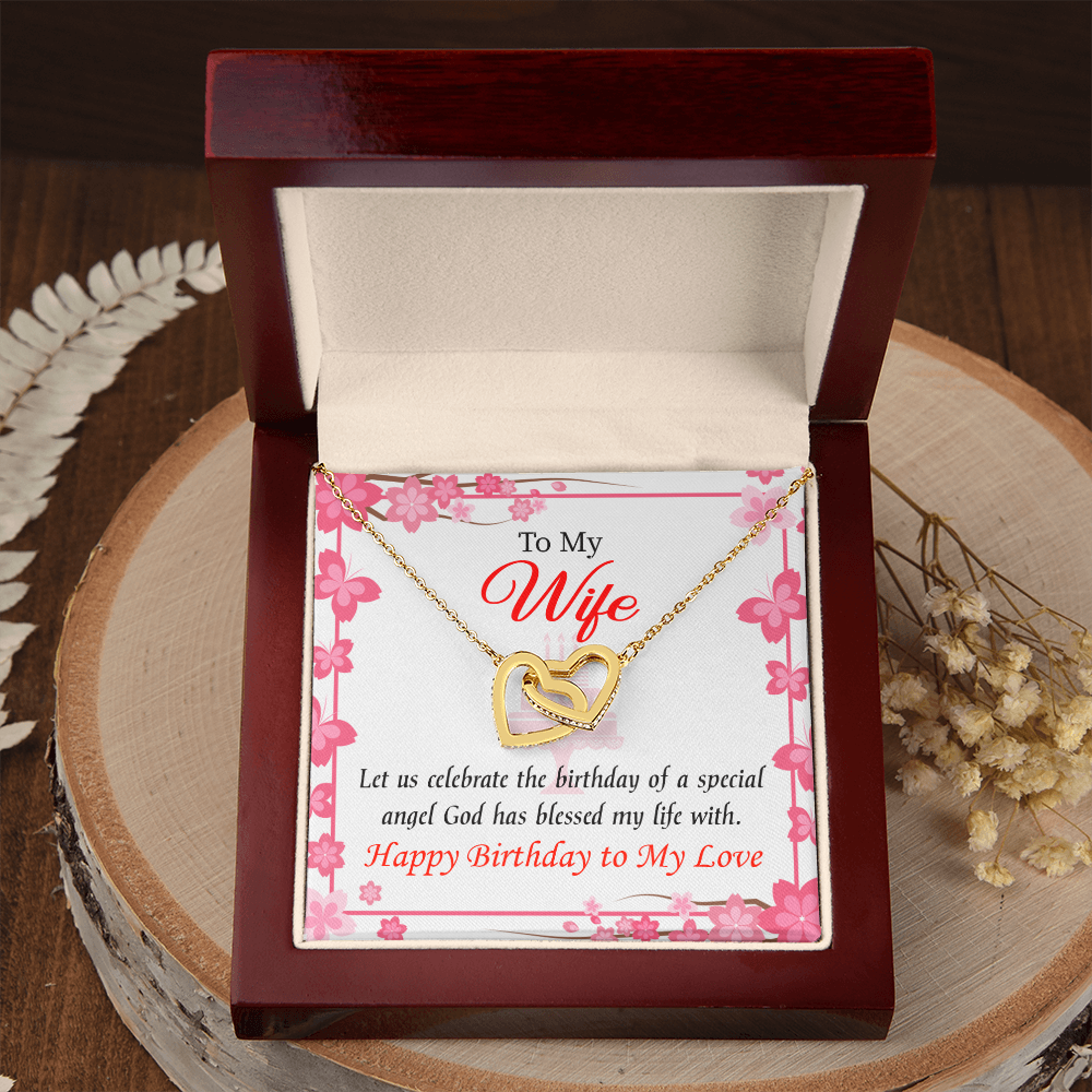 To My Wife Birthday Message Love and Affection Inseparable Necklace-Express Your Love Gifts