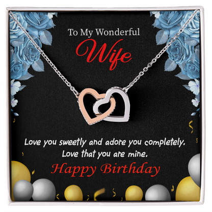 To My Wife Birthday Message Love You Sweetly Inseparable Necklace-Express Your Love Gifts
