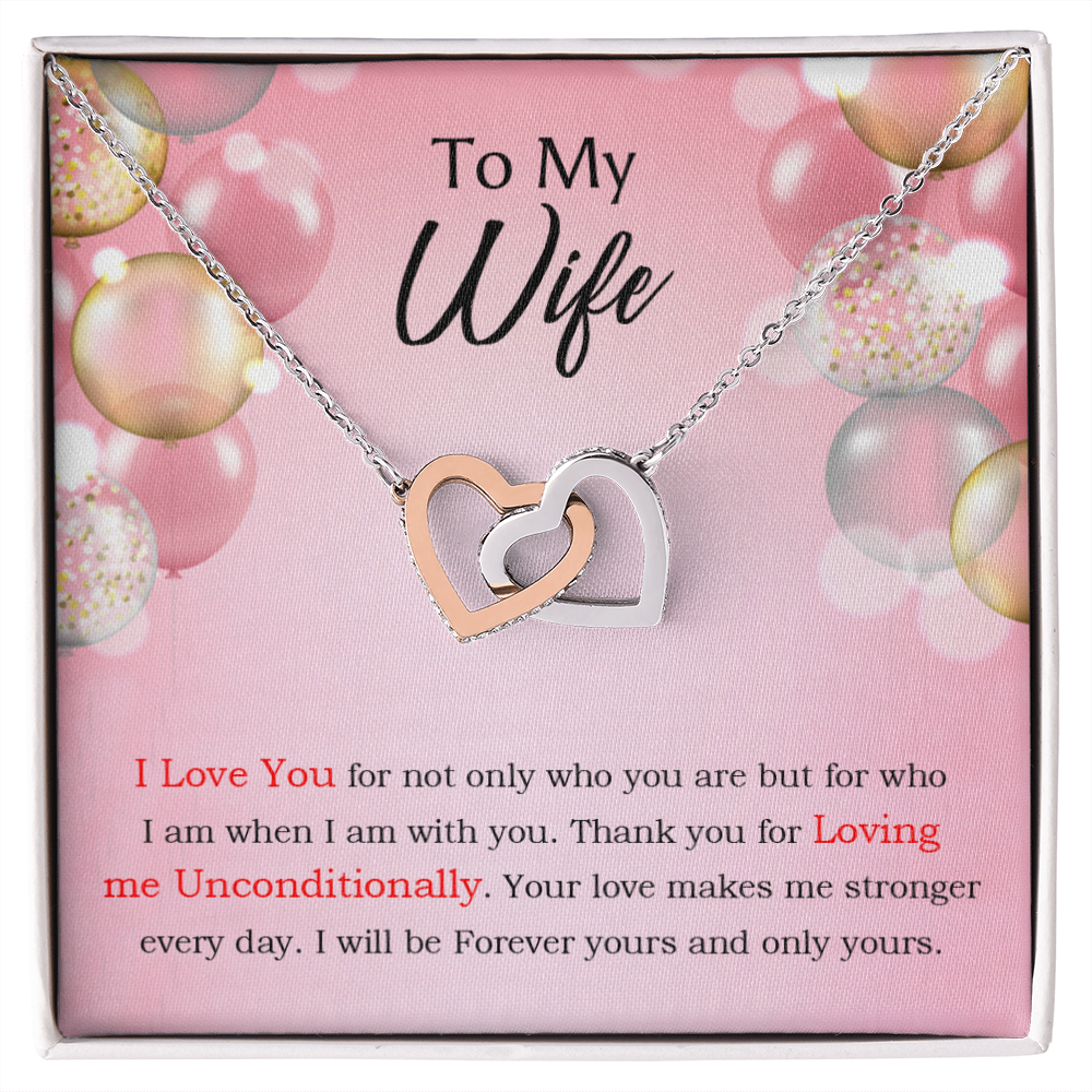 To My Wife Birthday Message Loving Me Unconditionally Inseparable Necklace-Express Your Love Gifts