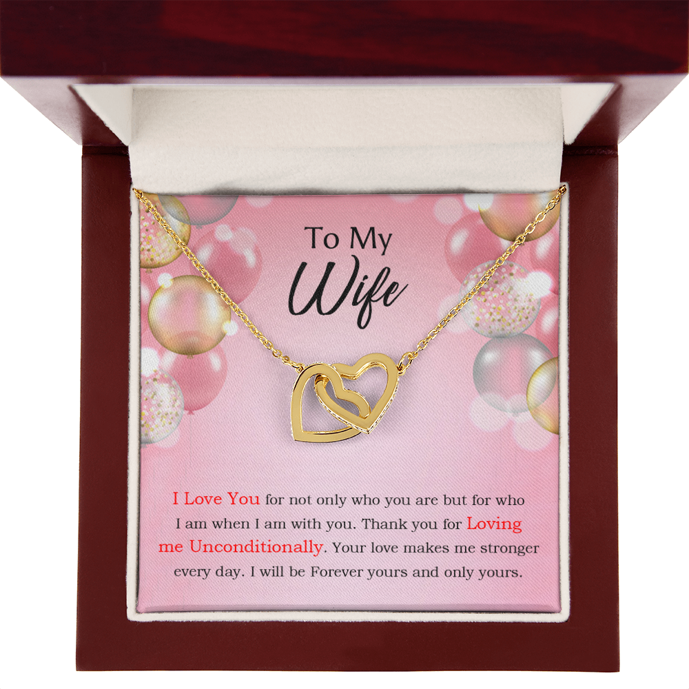 To My Wife Birthday Message Loving Me Unconditionally Inseparable Necklace-Express Your Love Gifts