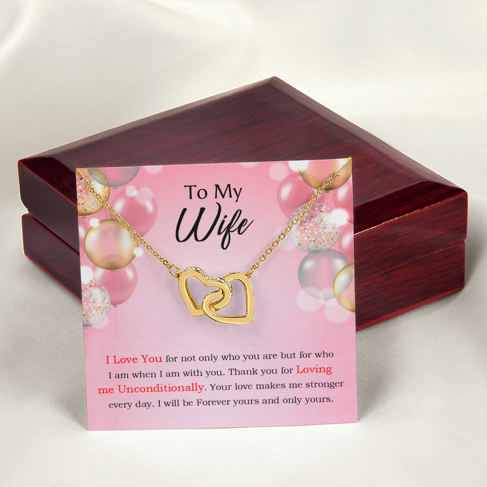To My Wife Birthday Message Loving Me Unconditionally Inseparable Necklace-Express Your Love Gifts