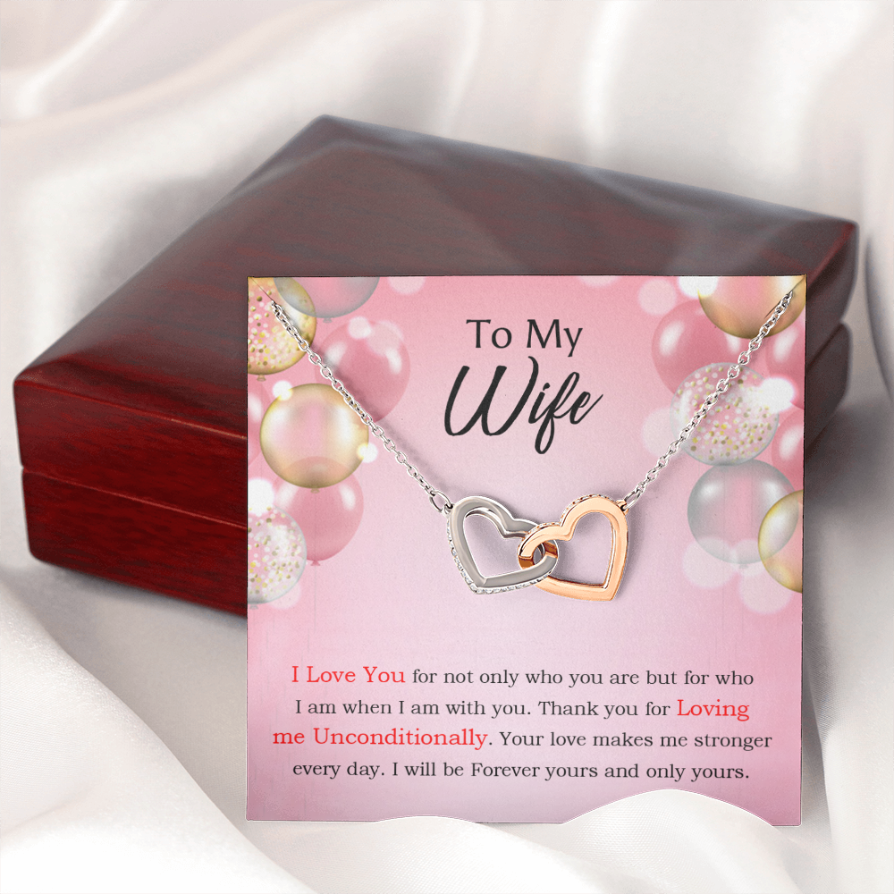 To My Wife Birthday Message Loving Me Unconditionally Inseparable Necklace-Express Your Love Gifts