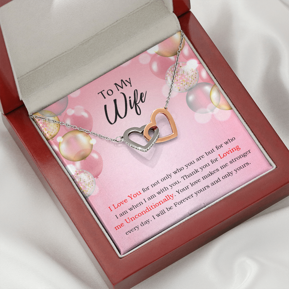 To My Wife Birthday Message Loving Me Unconditionally Inseparable Necklace-Express Your Love Gifts