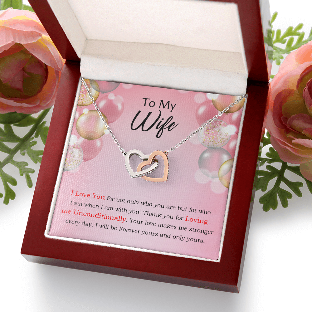 To My Wife Birthday Message Loving Me Unconditionally Inseparable Necklace-Express Your Love Gifts