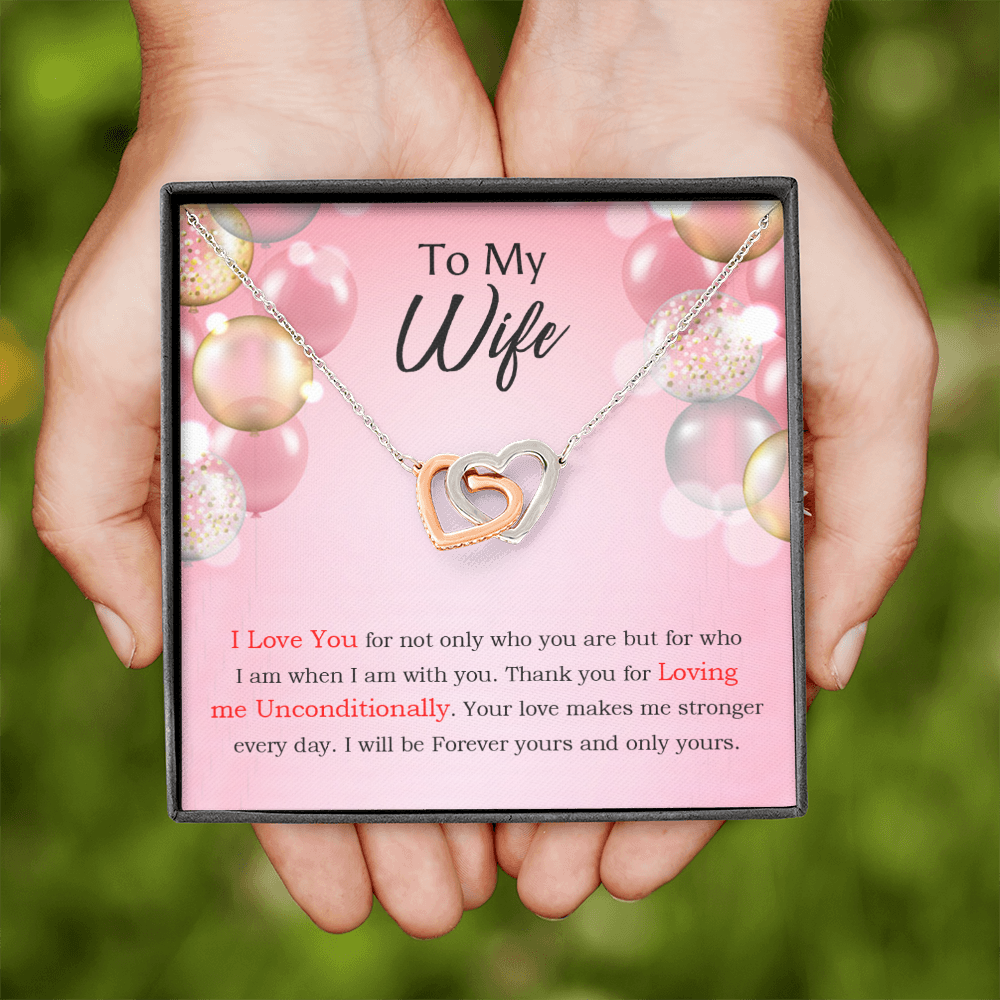 To My Wife Birthday Message Loving Me Unconditionally Inseparable Necklace-Express Your Love Gifts