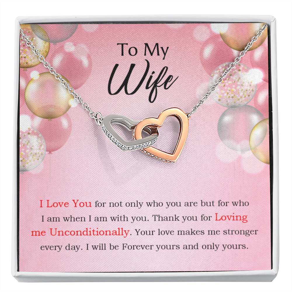To My Wife Birthday Message Loving Me Unconditionally Inseparable Necklace-Express Your Love Gifts