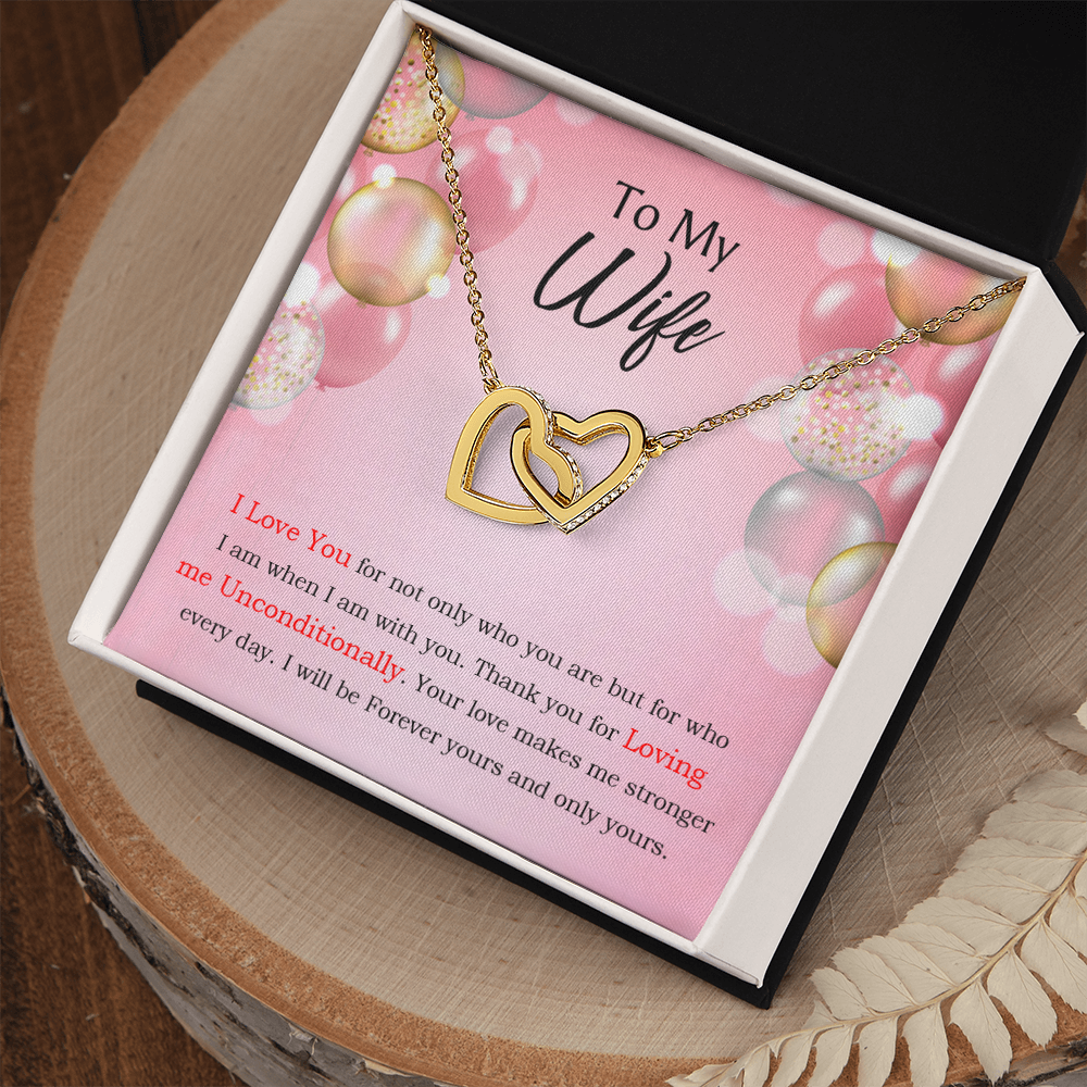 To My Wife Birthday Message Loving Me Unconditionally Inseparable Necklace-Express Your Love Gifts