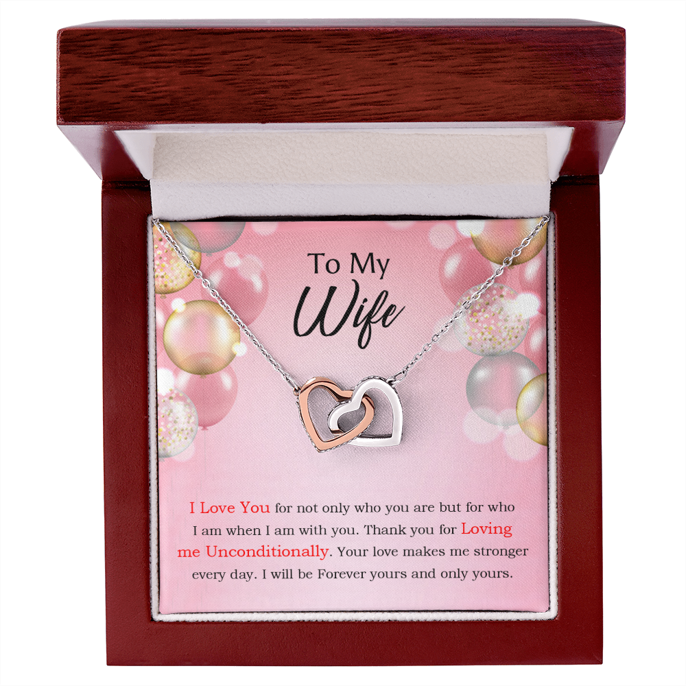 To My Wife Birthday Message Loving Me Unconditionally Inseparable Necklace-Express Your Love Gifts