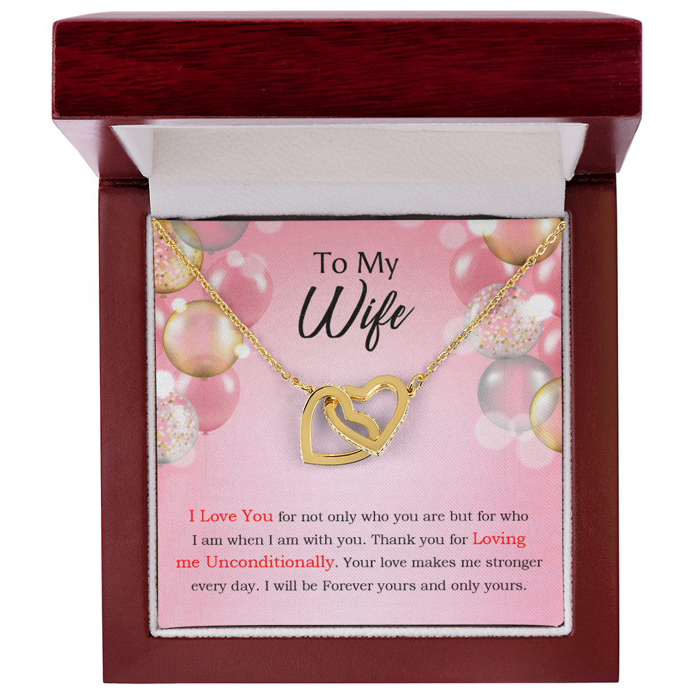 To My Wife Birthday Message Loving Me Unconditionally Inseparable Necklace-Express Your Love Gifts