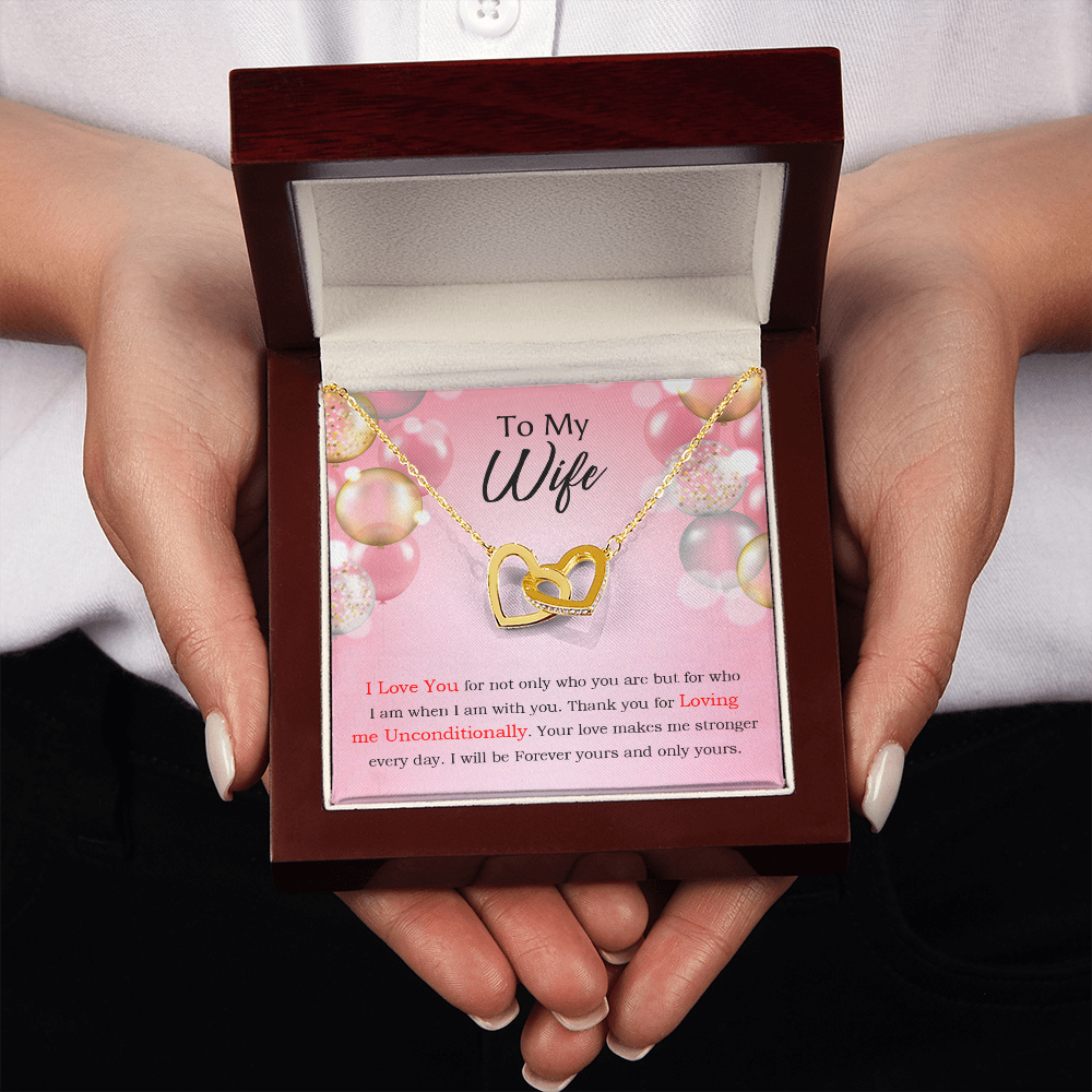 To My Wife Birthday Message Loving Me Unconditionally Inseparable Necklace-Express Your Love Gifts