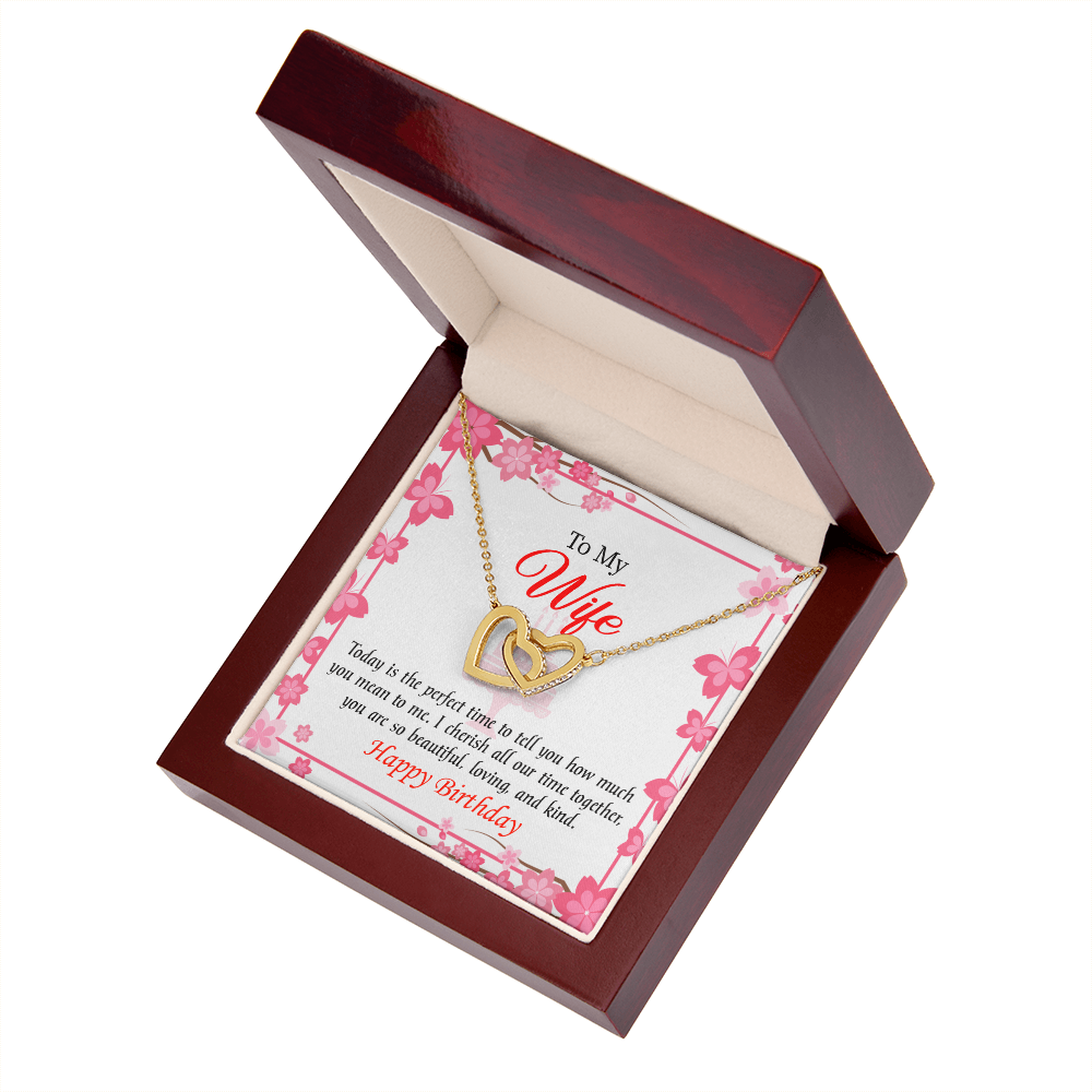 To My Wife Birthday Message Perfect Time Inseparable Necklace-Express Your Love Gifts