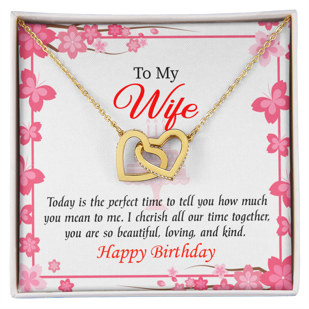 To My Wife Birthday Message Perfect Time Inseparable Necklace-Express Your Love Gifts