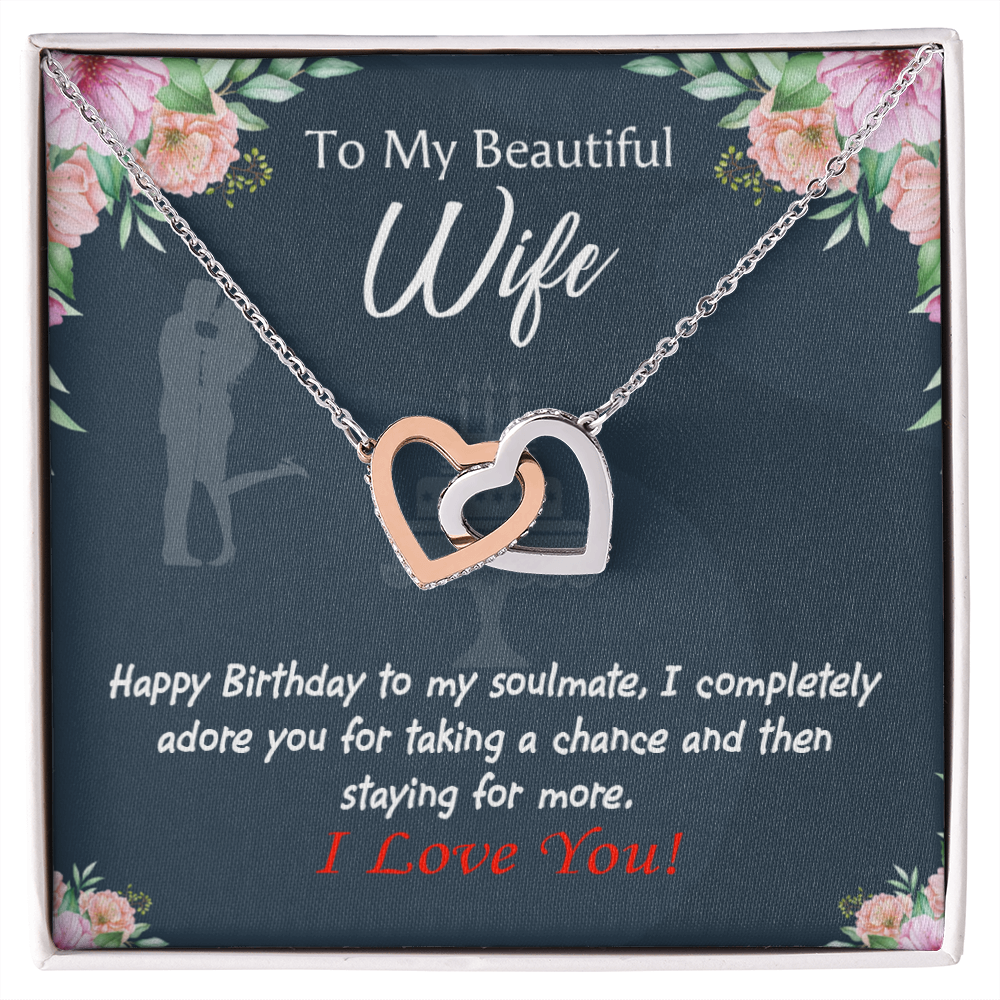 To My Wife Birthday Message Wife I Completely Adore Inseparable Necklace-Express Your Love Gifts