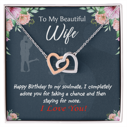 To My Wife Birthday Message Wife I Completely Adore Inseparable Necklace-Express Your Love Gifts