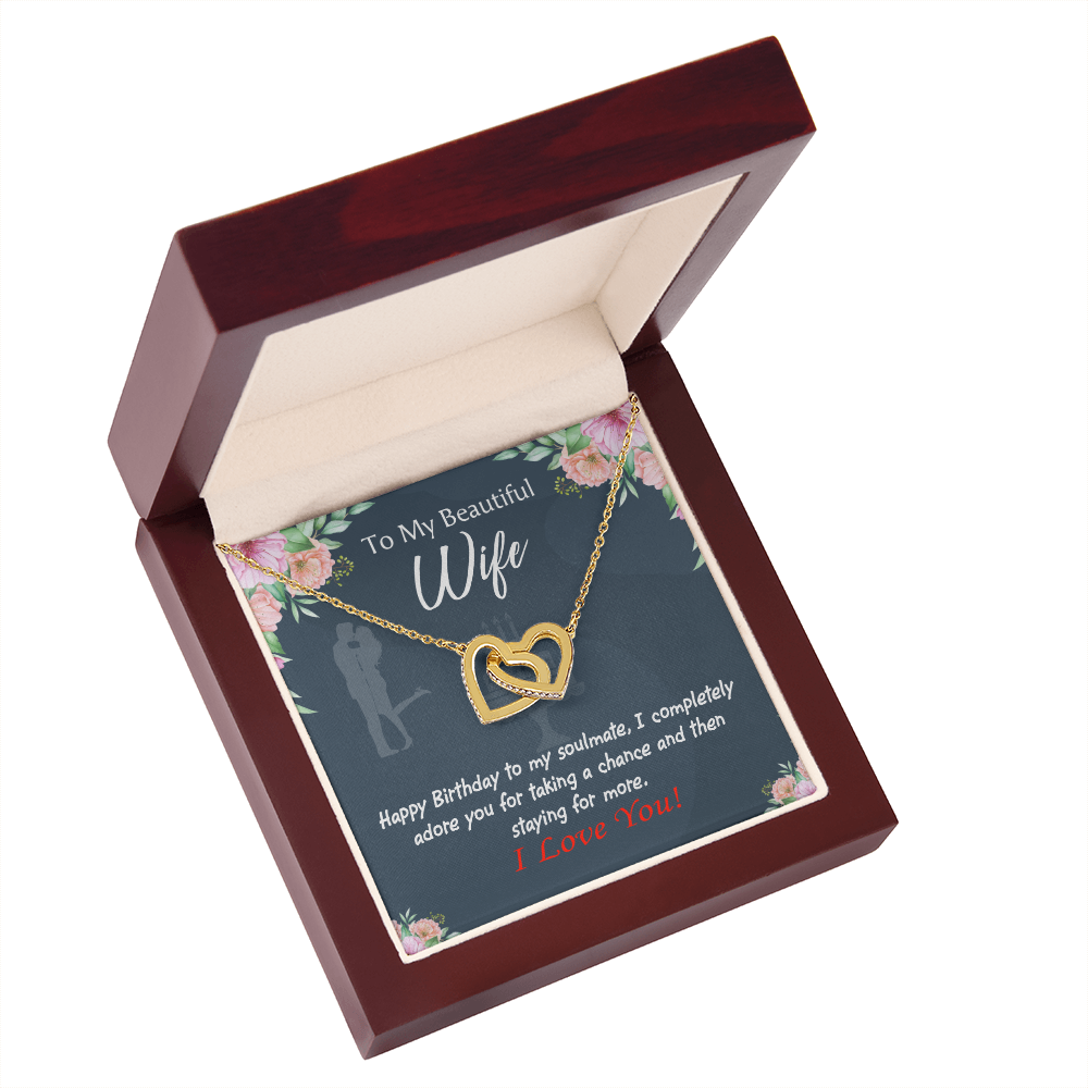 To My Wife Birthday Message Wife I Completely Adore Inseparable Necklace-Express Your Love Gifts