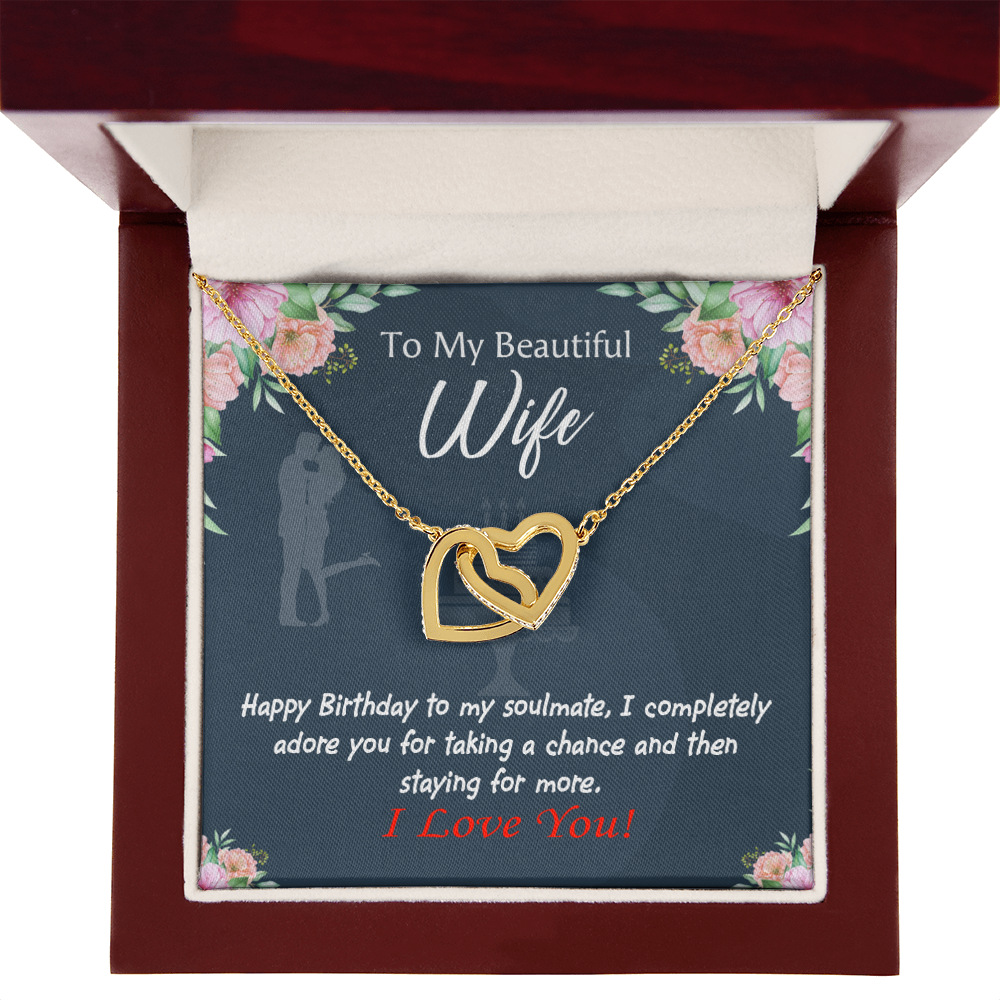 To My Wife Birthday Message Wife I Completely Adore Inseparable Necklace-Express Your Love Gifts
