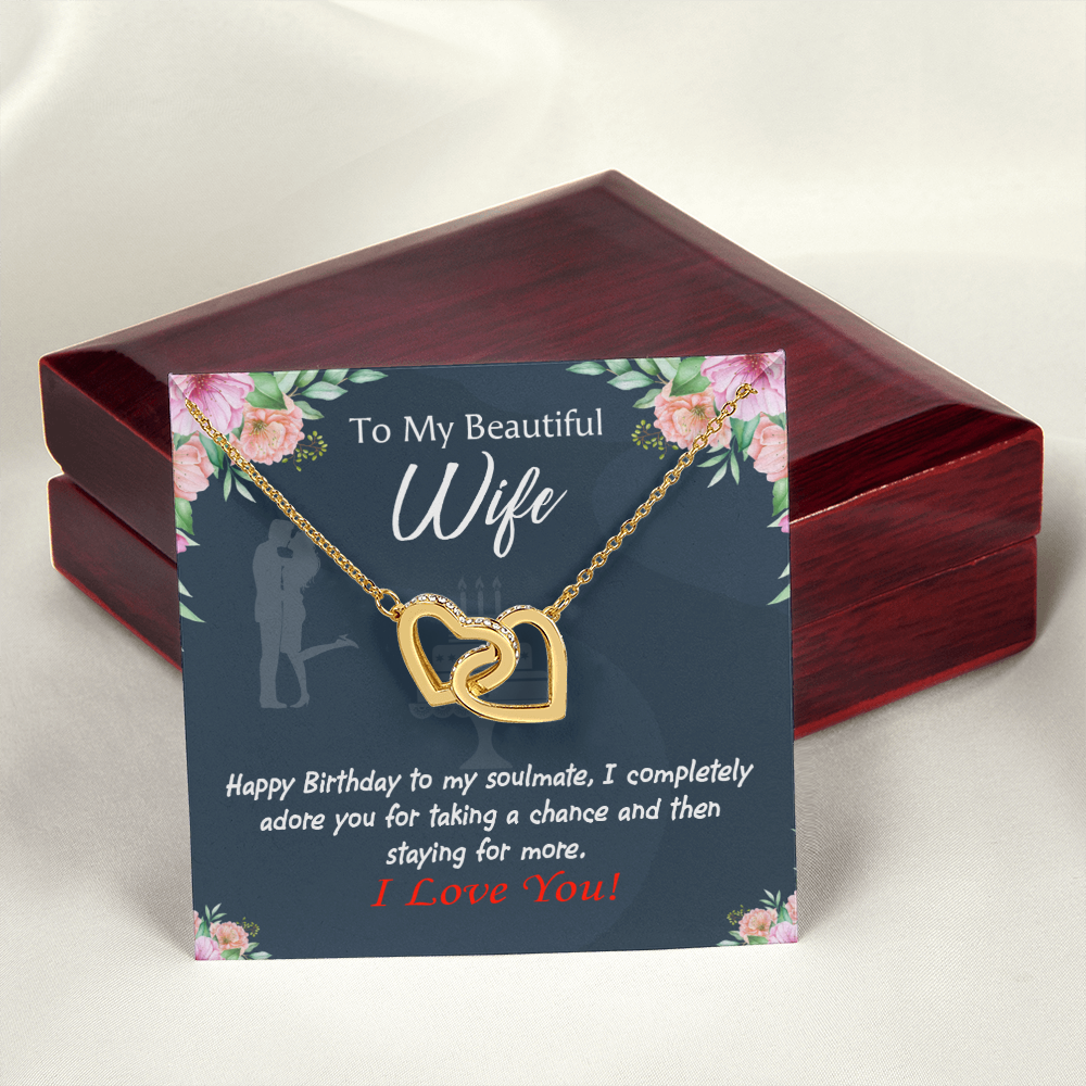 To My Wife Birthday Message Wife I Completely Adore Inseparable Necklace-Express Your Love Gifts