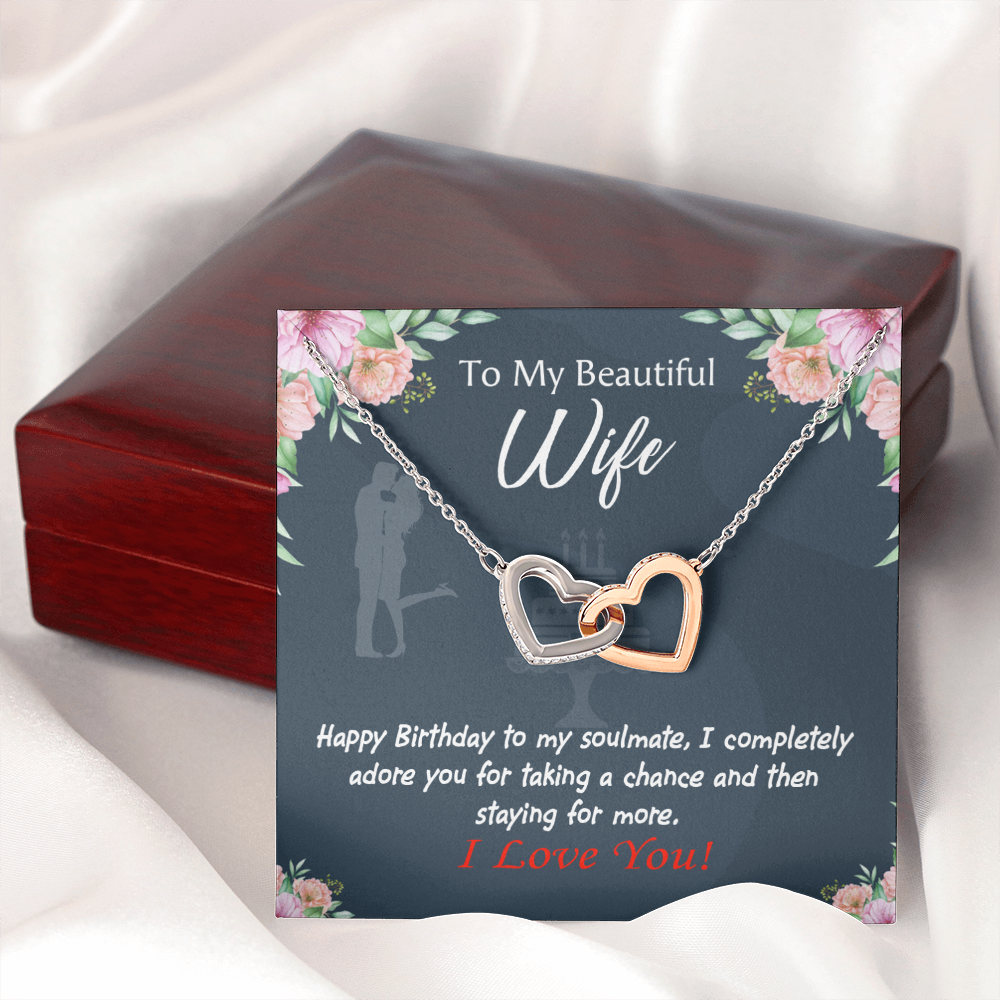 To My Wife Birthday Message Wife I Completely Adore Inseparable Necklace-Express Your Love Gifts