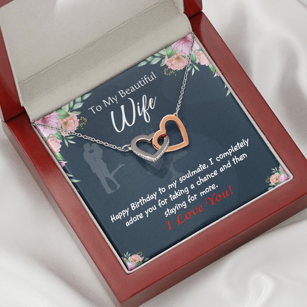 To My Wife Birthday Message Wife I Completely Adore Inseparable Necklace-Express Your Love Gifts