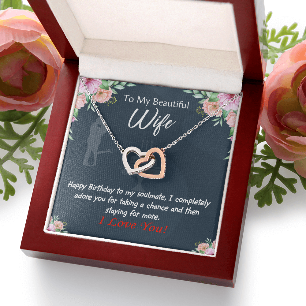 To My Wife Birthday Message Wife I Completely Adore Inseparable Necklace-Express Your Love Gifts
