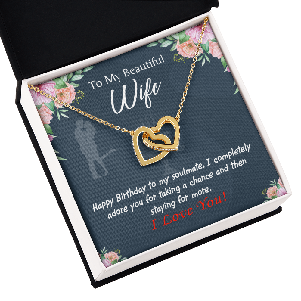 To My Wife Birthday Message Wife I Completely Adore Inseparable Necklace-Express Your Love Gifts