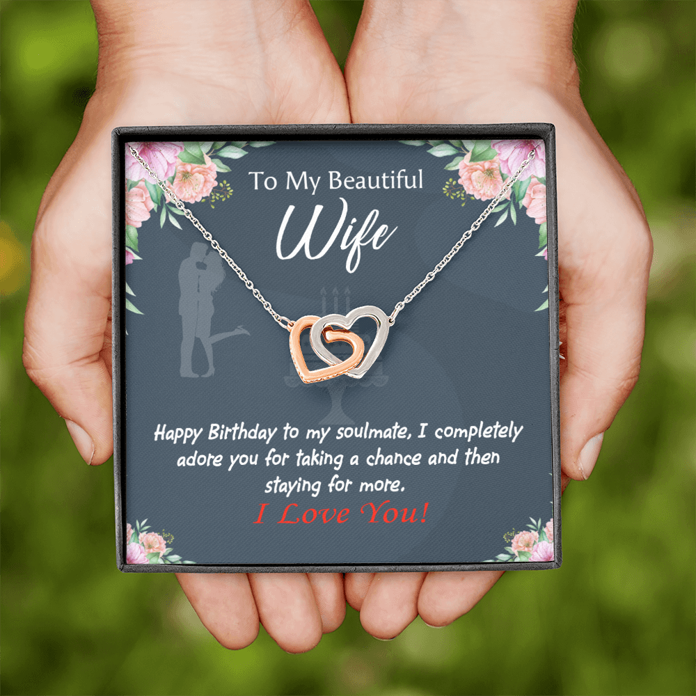 To My Wife Birthday Message Wife I Completely Adore Inseparable Necklace-Express Your Love Gifts