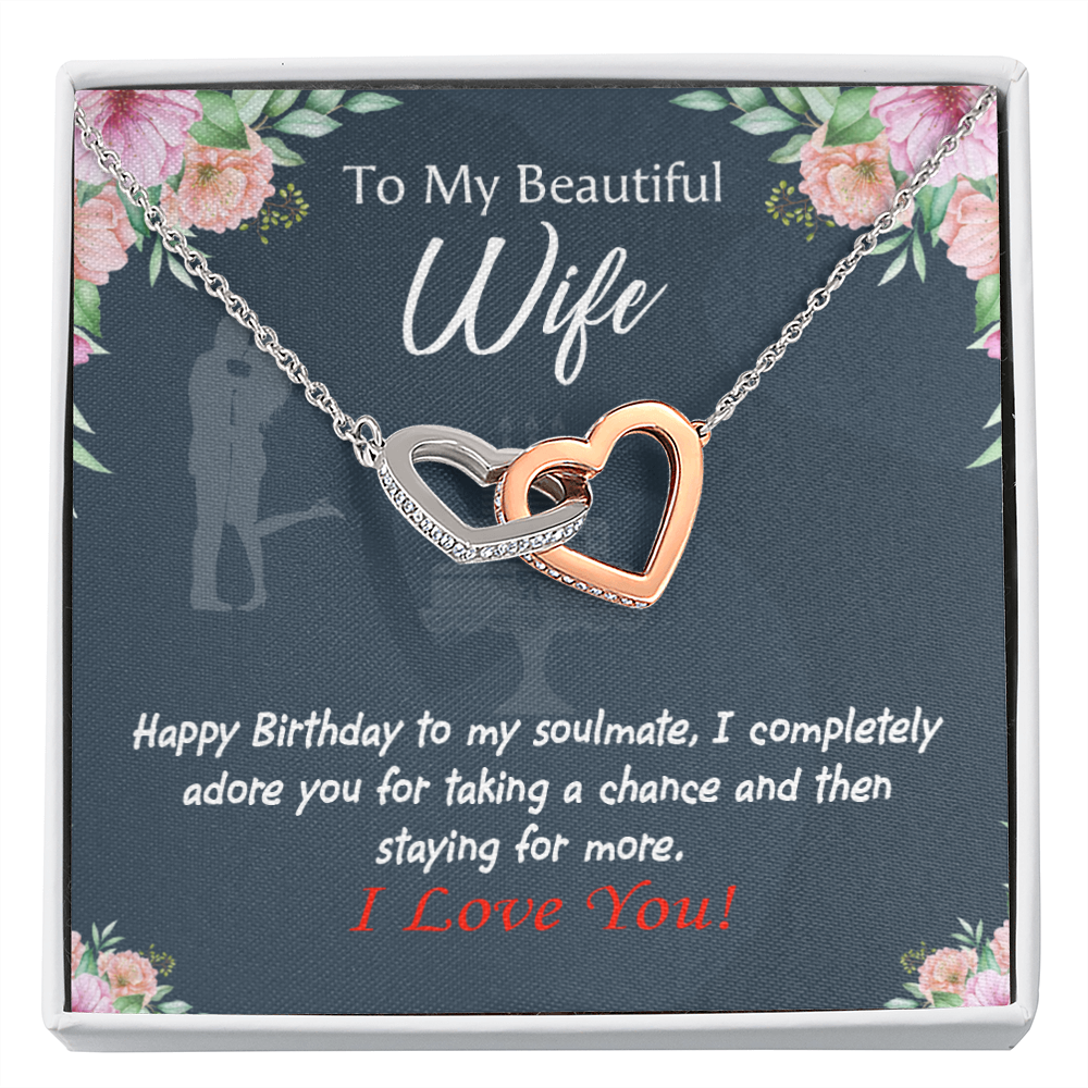 To My Wife Birthday Message Wife I Completely Adore Inseparable Necklace-Express Your Love Gifts