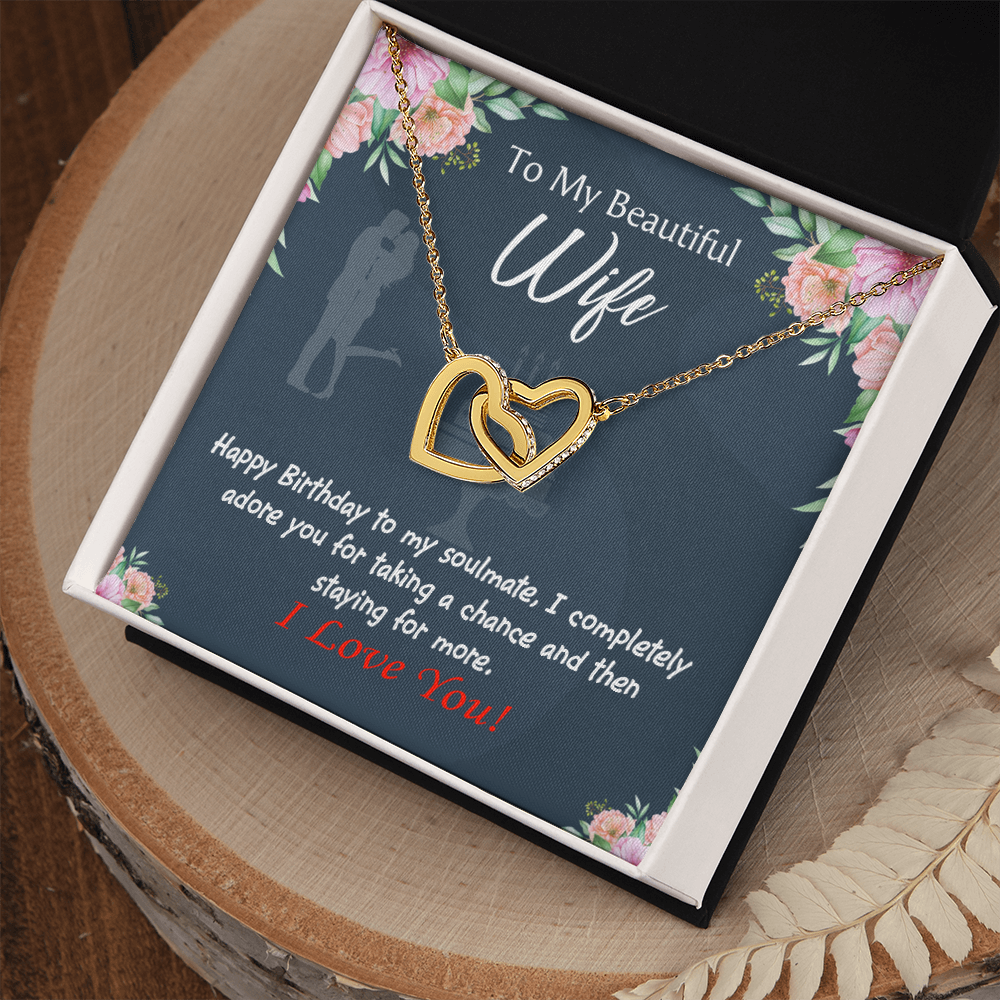 To My Wife Birthday Message Wife I Completely Adore Inseparable Necklace-Express Your Love Gifts