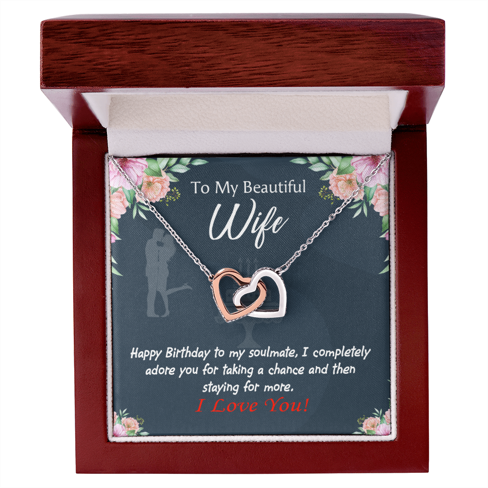 To My Wife Birthday Message Wife I Completely Adore Inseparable Necklace-Express Your Love Gifts