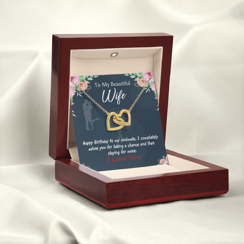 To My Wife Birthday Message Wife I Completely Adore Inseparable Necklace-Express Your Love Gifts