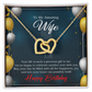 To My Wife Birthday Message Wife is a Precious Gift Inseparable Necklace-Express Your Love Gifts
