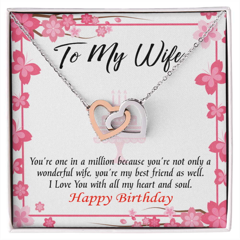 To My Wife Birthday Message Wonderful Best Friend Wife Inseparable Necklace-Express Your Love Gifts