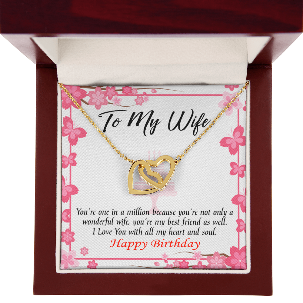 To My Wife Birthday Message Wonderful Best Friend Wife Inseparable Necklace-Express Your Love Gifts