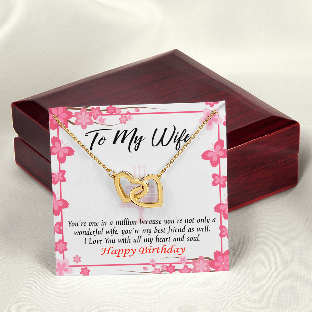 To My Wife Birthday Message Wonderful Best Friend Wife Inseparable Necklace-Express Your Love Gifts