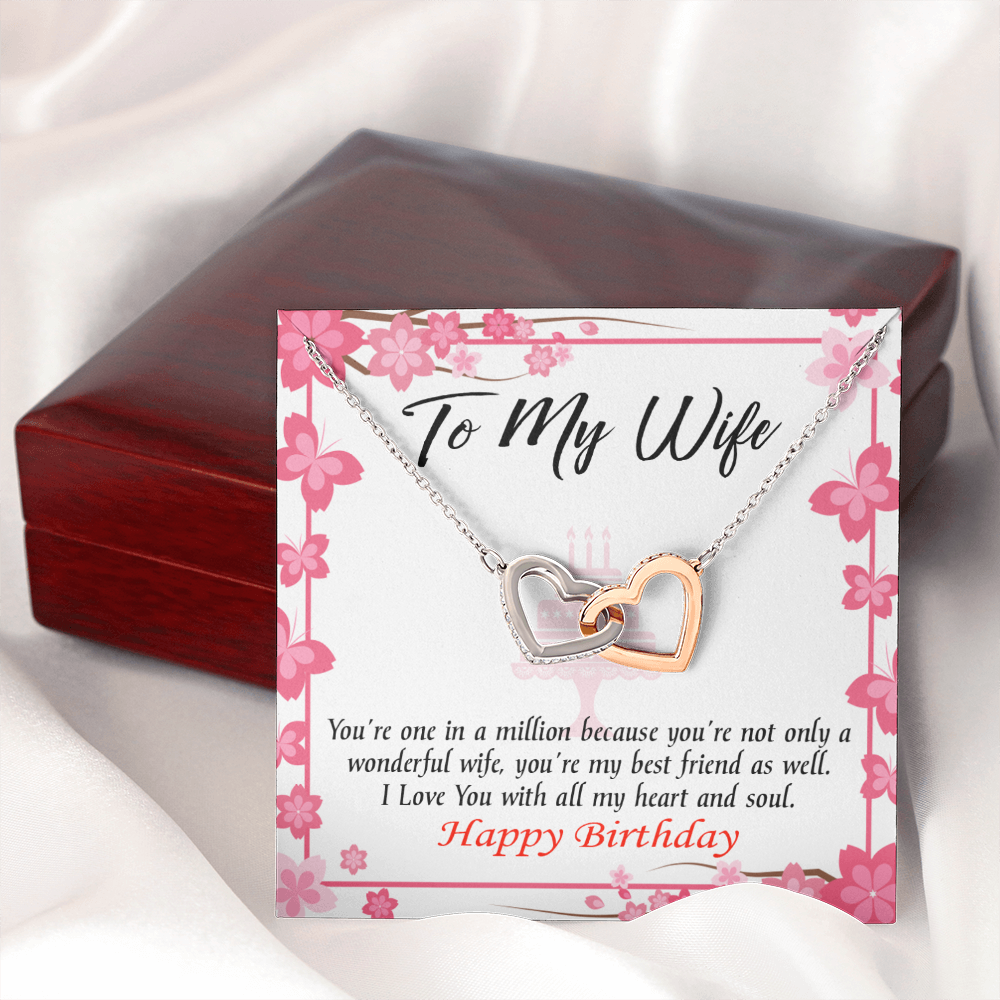 To My Wife Birthday Message Wonderful Best Friend Wife Inseparable Necklace-Express Your Love Gifts