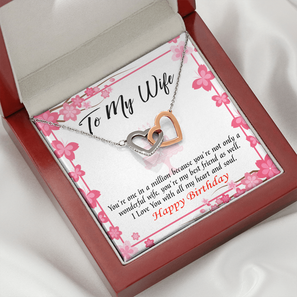 To My Wife Birthday Message Wonderful Best Friend Wife Inseparable Necklace-Express Your Love Gifts
