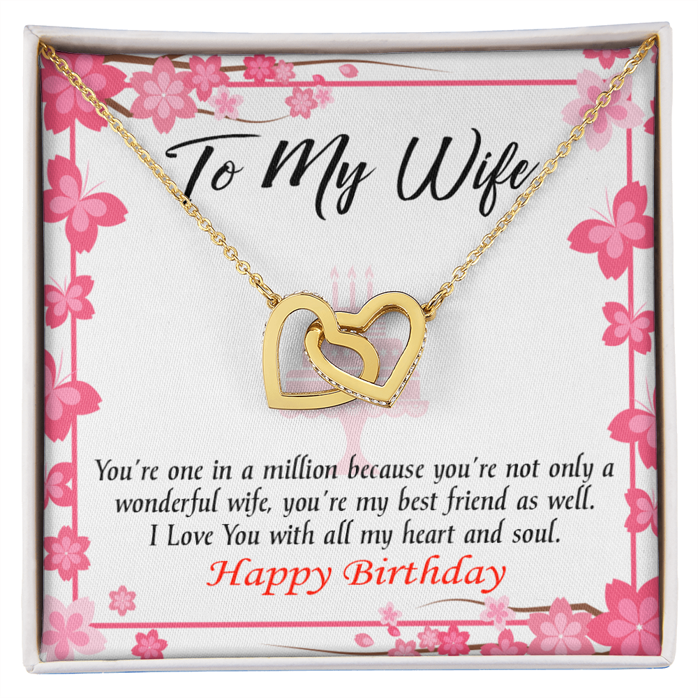 To My Wife Birthday Message Wonderful Best Friend Wife Inseparable Necklace-Express Your Love Gifts