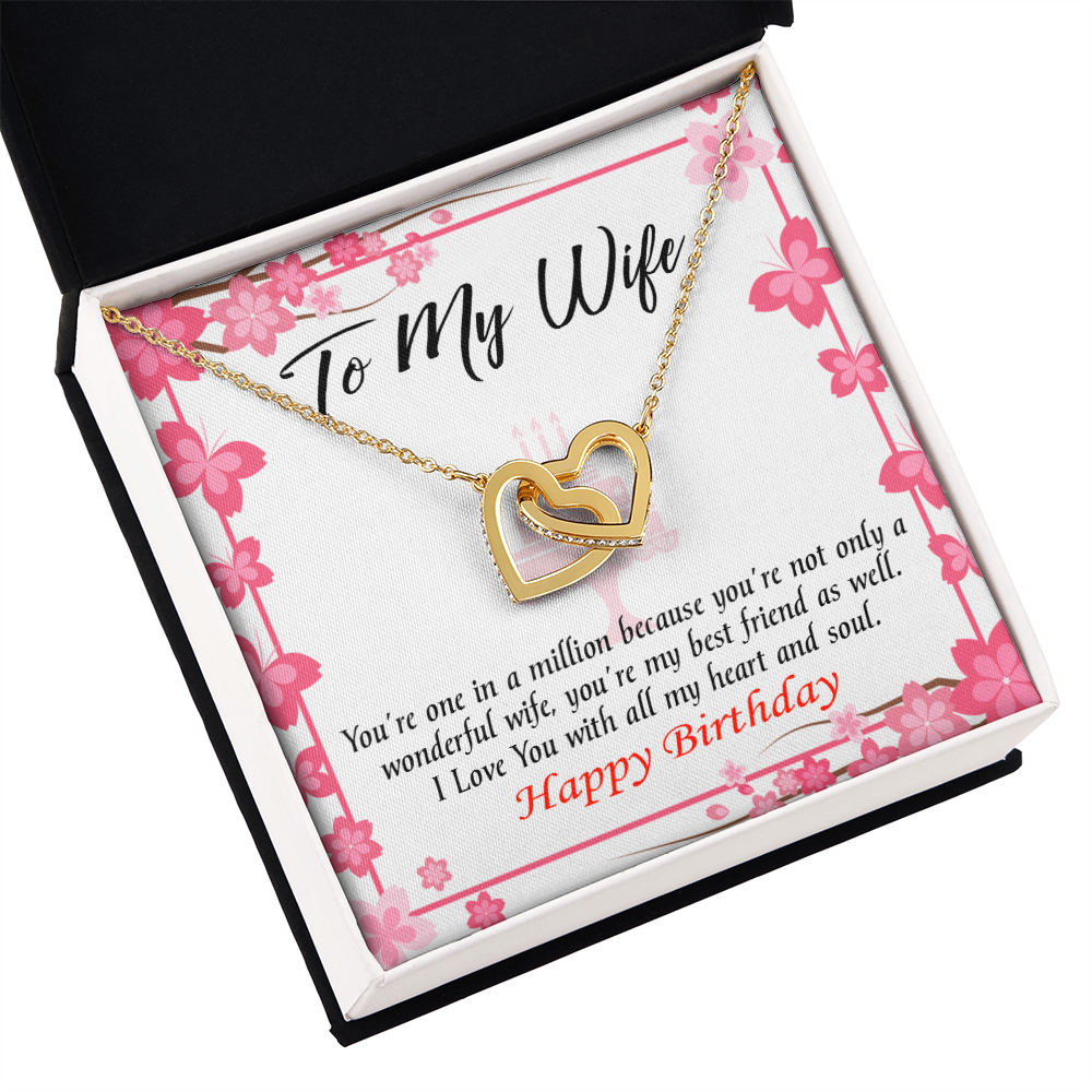 To My Wife Birthday Message Wonderful Best Friend Wife Inseparable Necklace-Express Your Love Gifts