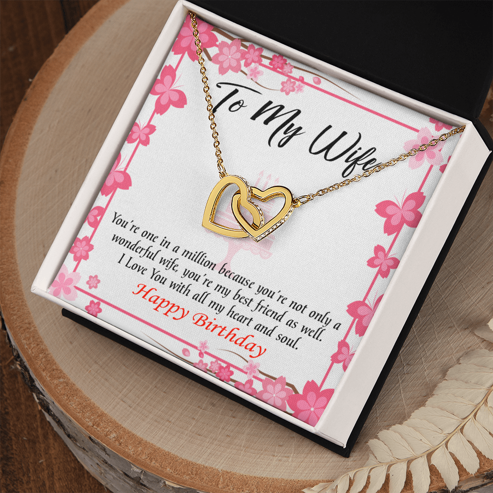 To My Wife Birthday Message Wonderful Best Friend Wife Inseparable Necklace-Express Your Love Gifts