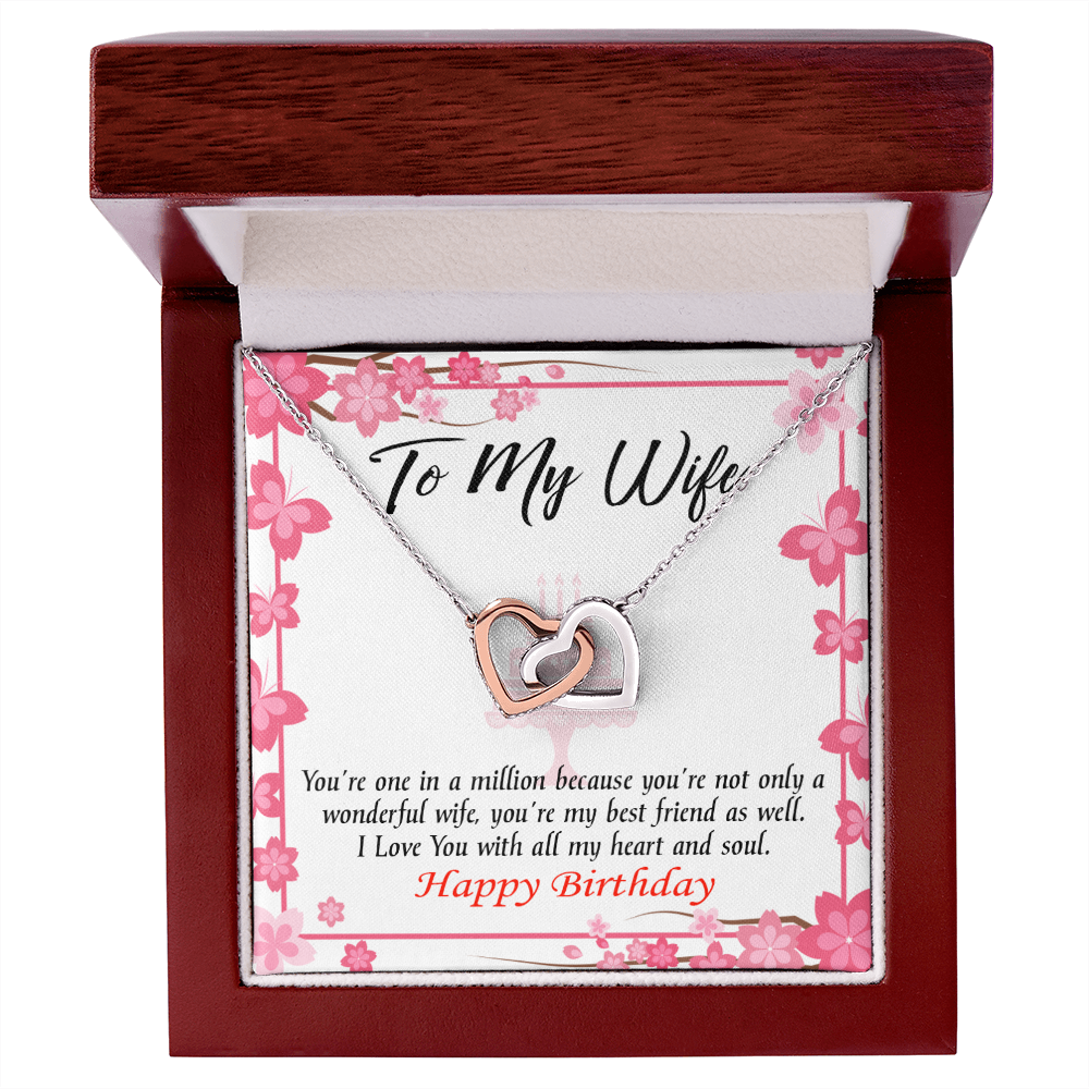 To My Wife Birthday Message Wonderful Best Friend Wife Inseparable Necklace-Express Your Love Gifts
