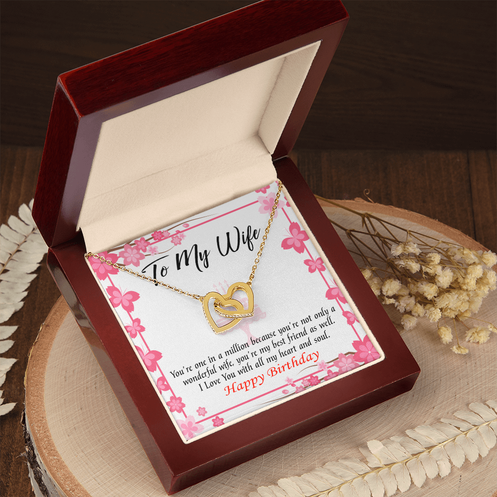 To My Wife Birthday Message Wonderful Best Friend Wife Inseparable Necklace-Express Your Love Gifts