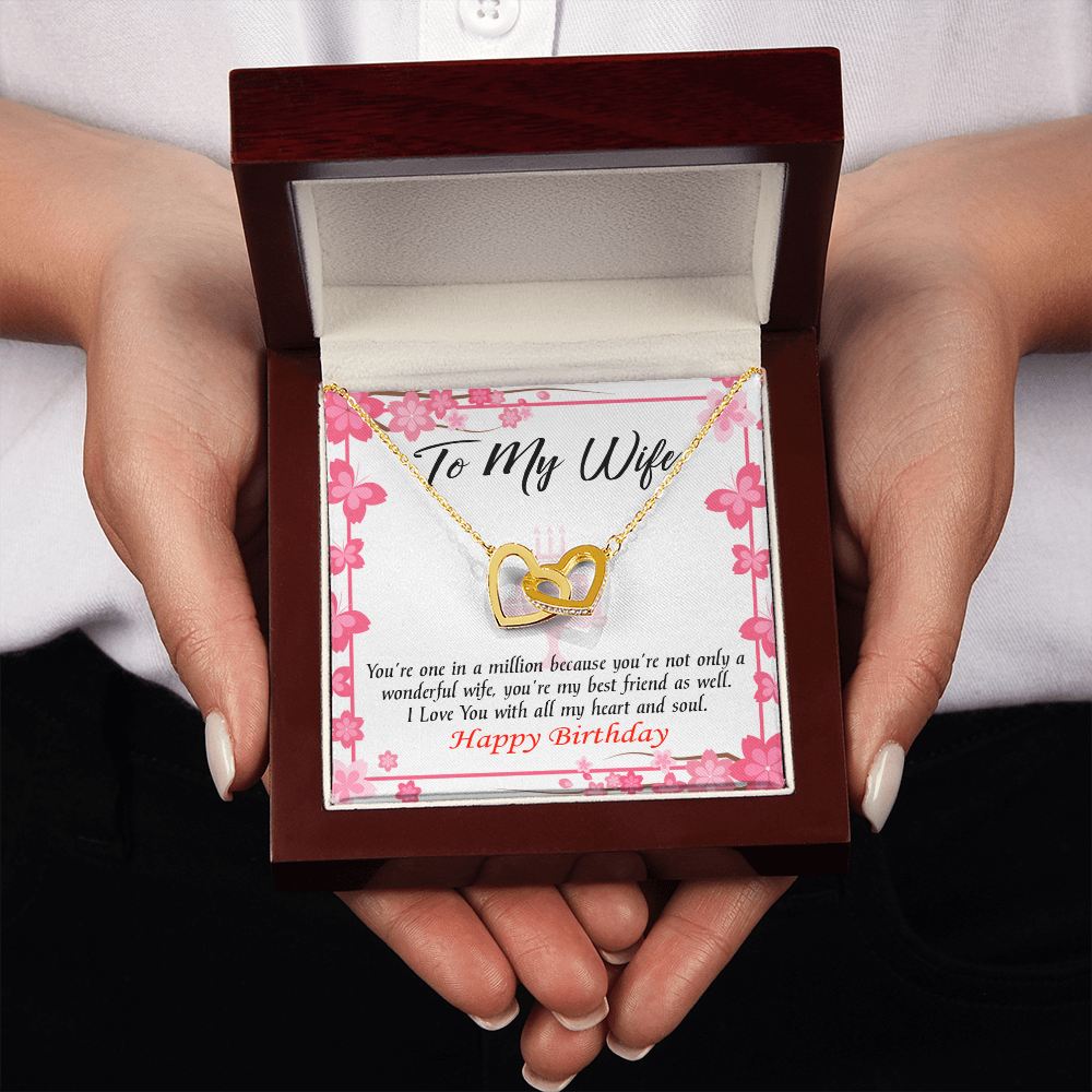 To My Wife Birthday Message Wonderful Best Friend Wife Inseparable Necklace-Express Your Love Gifts
