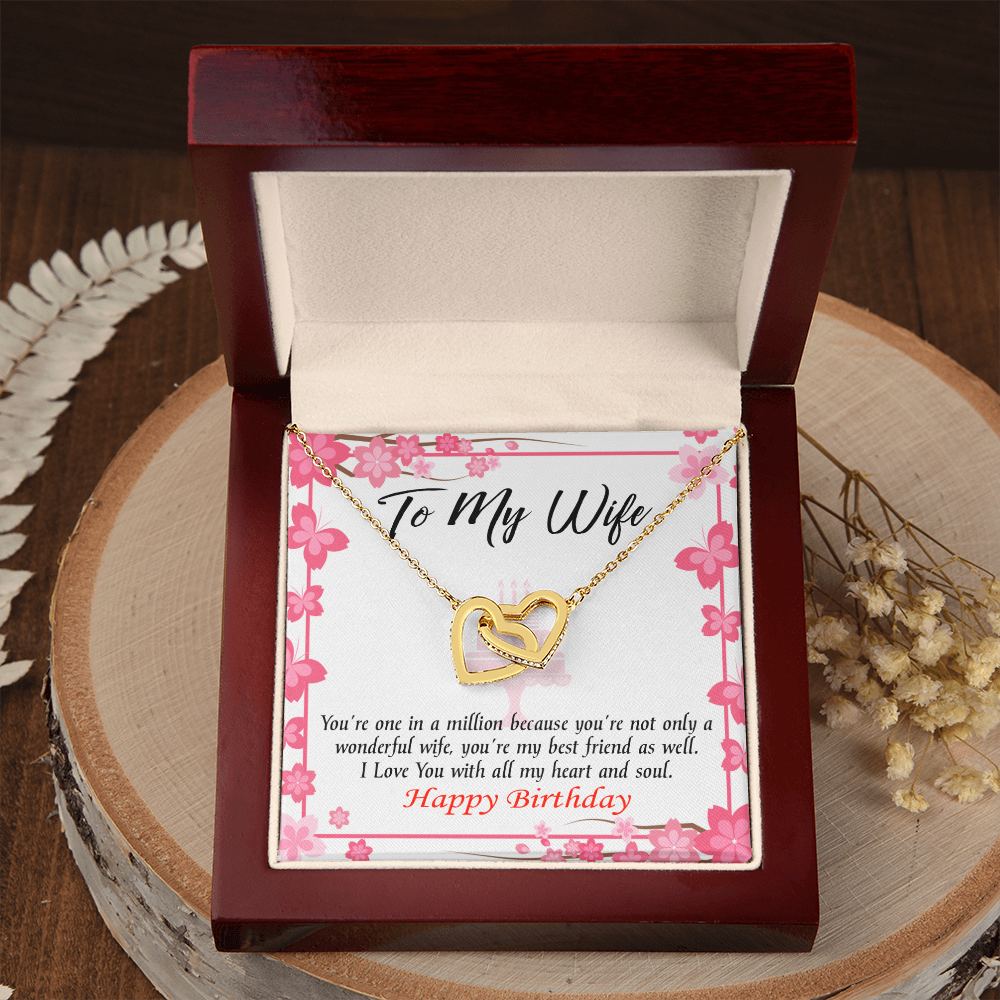 To My Wife Birthday Message Wonderful Best Friend Wife Inseparable Necklace-Express Your Love Gifts