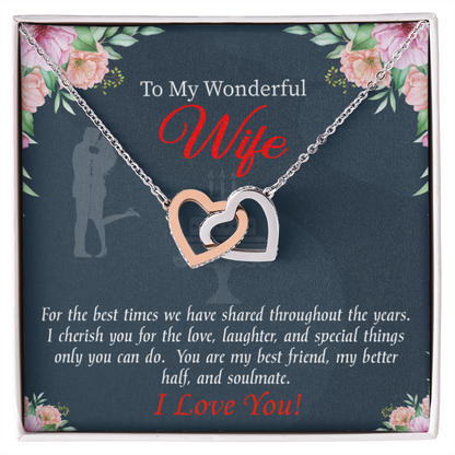 To My Wife Birthday Message You Are Cherished Inseparable Necklace-Express Your Love Gifts
